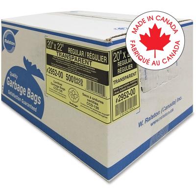 Bags-Garbage, Ecologo 20X22 Clear Regular 500/Ctn - 2952-00