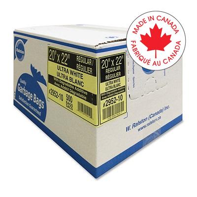 Bags-Garbage, Ecologo 20X22 White Regular, 500/Ctn - 2952-10