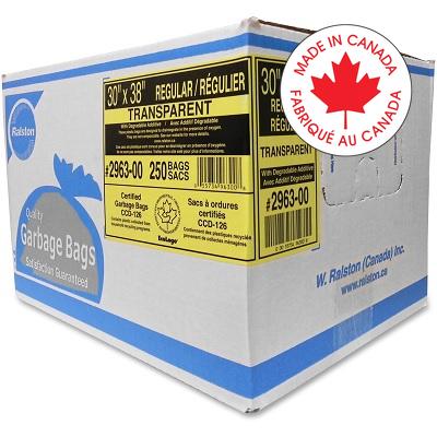 Bags-Garbage, Ecologo 30X38 Clear Regular 250/Ctn - 2963-00