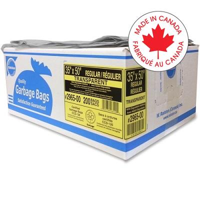 Bags-Garbage, Ecologo 35X50 Clear Regular 200/Ctn - 2965-00