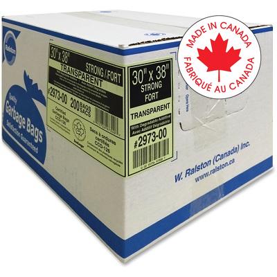 Bags-Garbage, Ecologo 30X38 Clear Strong 200/Ctn - 2973-00