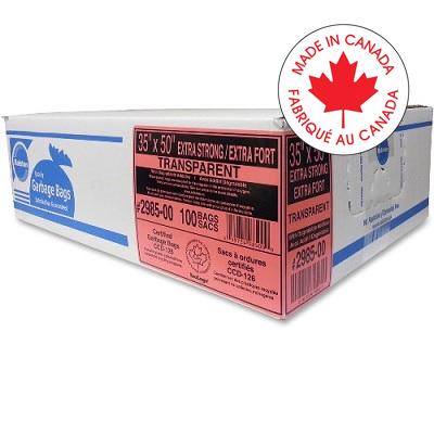 Bags-Garbage, Ecologo 35X50 Clear Extra Strong 100/Ctn - 2985-00
