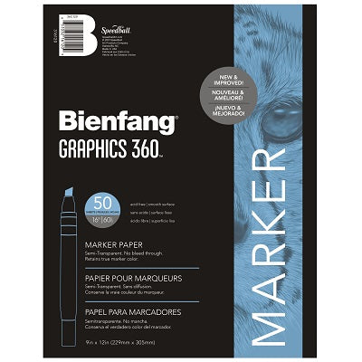 Art Paper Pad-Bienfang Marker 9X12, #360, 50 Sht - 316121