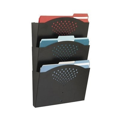File-Wall, Letter Steel 3-Pocket, Black - 3172BL