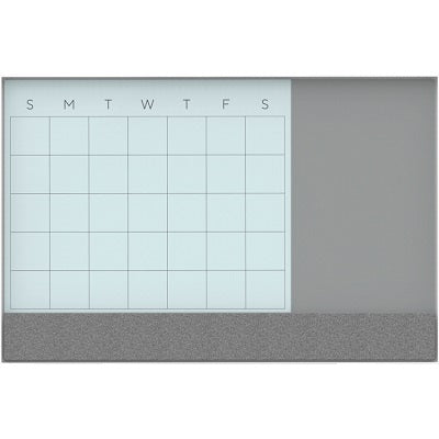 Combo Board-3-In-1 Dry Erase Glass, Calendar 17" X 23" - 3196U00-01