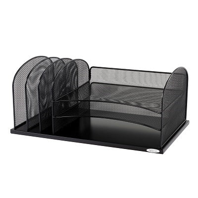 Desk Organizer-Onyx Mesh, 3 Horizontal/3 Vertical, Black - 3254BL