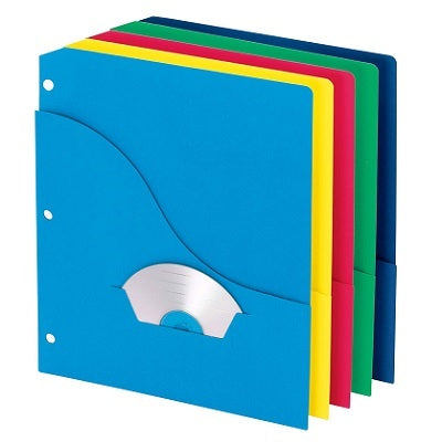 Binder Pocket-Slash, Wave Project Folder, Assorted 10/Pack - 32900