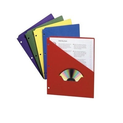 Binder Pocket-Slash, Project Folder, Assorted 25/Pack - 32940