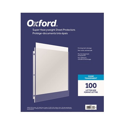 Sheet Protector-Letter, Heavy Weight, Clear 4Mil 100/Box - 33232