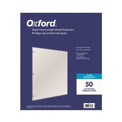 Sheet Protector-Letter, Heavy Weight, Clear 4Mil 50/Box - 33261