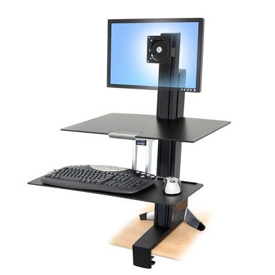 Sit Stand Workstation-Ergotron Workfit-S, Single, Black - 33-350-200