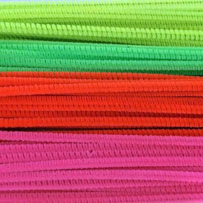Chenille Stems-12In. Neon Assorted Colour, 100/Pack - 33512