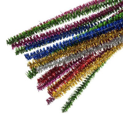 Chenille Stems-12In. Glitter Assorted Colour, 100/Pack - 33700