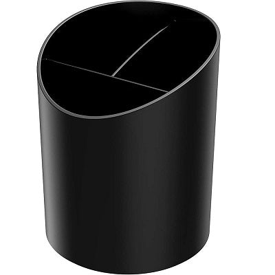 Pencil Cup-Sustainable Office Large 3-Compartment, Black - 34204