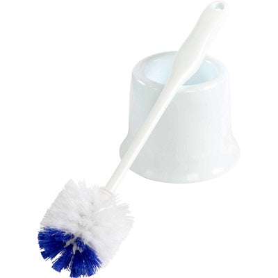 Toilet Bowl Brush-With Caddy, White - 3452