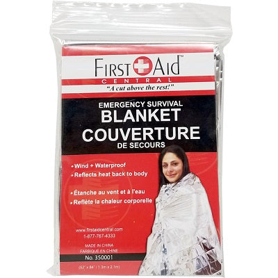 Blanket-First Aid Mylar 52" X 84", Grey - 350001