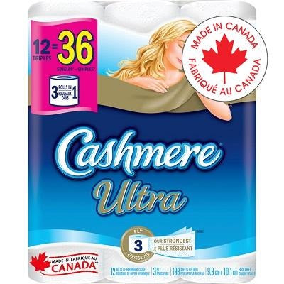 Toilet Paper-Cashmere Ultra 3-Ply 198 Sheets 12Rolls/Pack - 35421