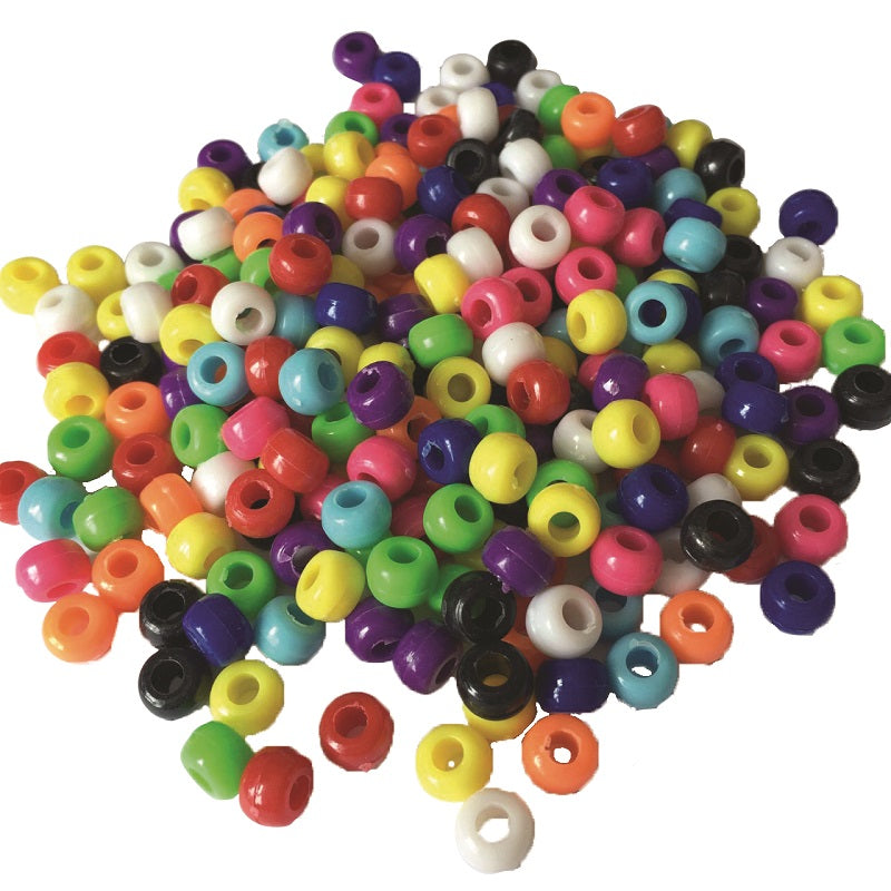 Beads-Pony Beads 6X9Mm, Assorted Colours 1000/Pack - 35800