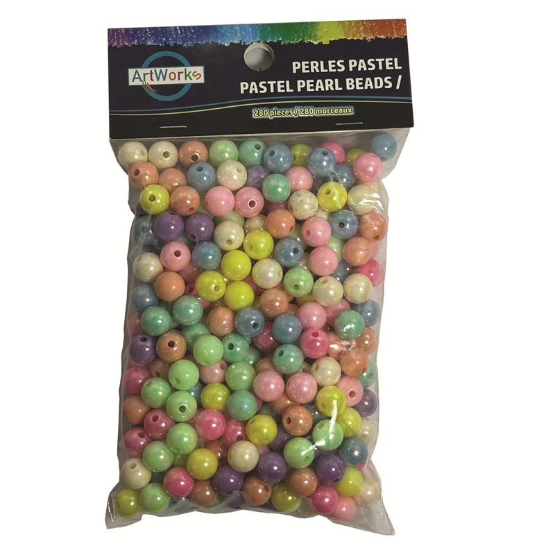 Beads-Pearl Beads 10Mm, Assorted Colours 280/Pack - 35860