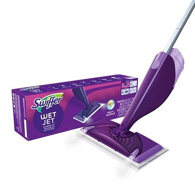 Swiffer Wetjet Starter Kit-1 Mop + 5 Pads + 1 Bottle - 37000-92811