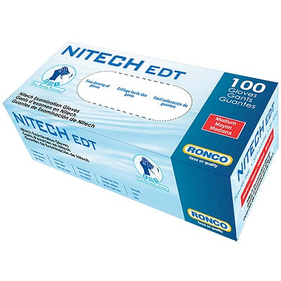 Gloves-Examination, Nitech Edt 5 Mil Blue, Medium 100/Box - 375