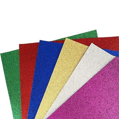 Foam Sheets-9" X 12" Self-Adhesive, Glitter Assorted 6/Pk - 37607
