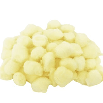 Cotton Balls-Acrylic Cotton Fluff, Yellow 200/Pack - 37657