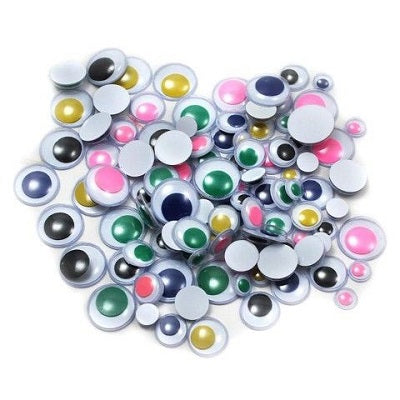 Eyes-Wiggly Assorted Sizes And Colours 300/Pack - 38203DBLG