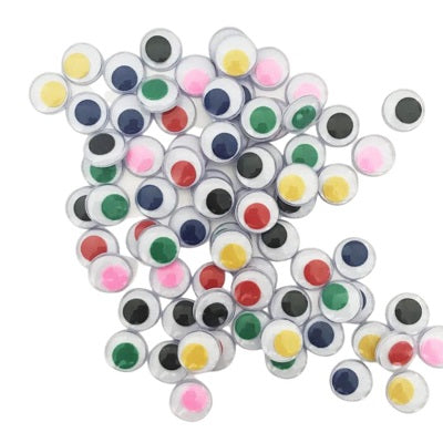 Eyes-Wiggly 10Mm, Assorted Colours 100/Pk - 38210