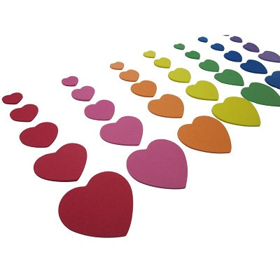 Foam-Hearts Assorted Colours 120/Pack - 38371