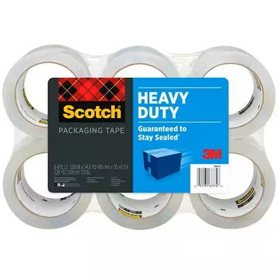 Tape-Box Sealing Scotch Heavy Duty 48Mmx50M Clear 6-Pack - 3850-6-EF