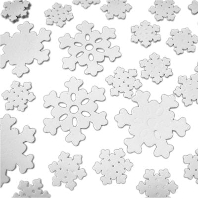 Foam-Snowflakes, Two Sizes, White 64/Pack - 38575