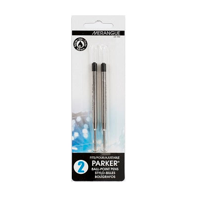 Pen Refill-Parker Compatible Ballpoint, Medium Black 2/Pack - 3872-4081-20-000