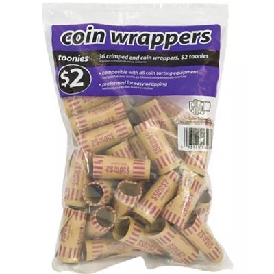 Coin Wrappers-Paper Preformed Toonie, 36/Pack - 38834