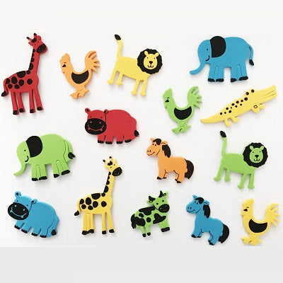 Foam-Self-Adhesive Farm & Zoo Animal Shapes, Assorted 64/Pk - 38877