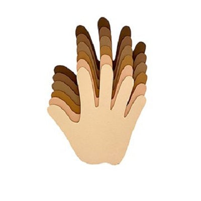 Foam-Multicultural Hands 6/Pack - 38887