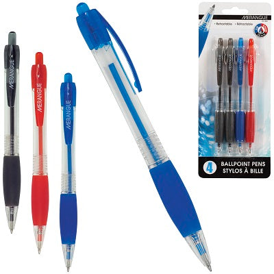 Pen-Retractable, Comfort Clicker Ballpoint 4Pk, Assorted - 38N2-9131-00-000