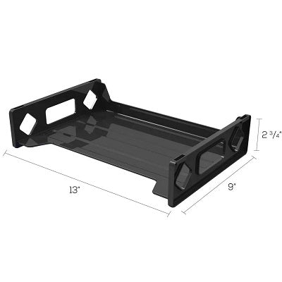 Desk Tray-Sustainable Office, Stackable Letter, Black - 391104