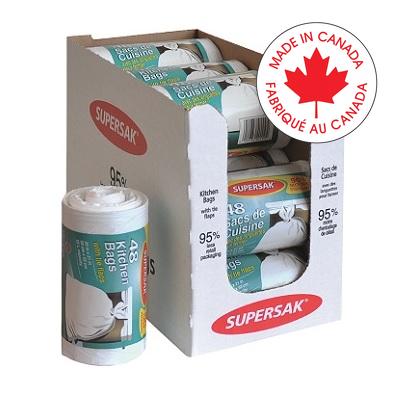 Bags-Garbage, Supersak Kitchen 20X21 White 48/Roll - 401-10