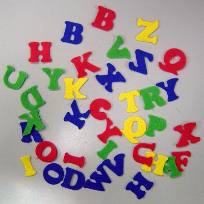 Felt-Acrylic Letters, Assorted Colours 104/Pack - 40130