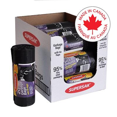 Bags-Garbage, Supersak 26X32-1/2 Black 20/Roll - 404-01