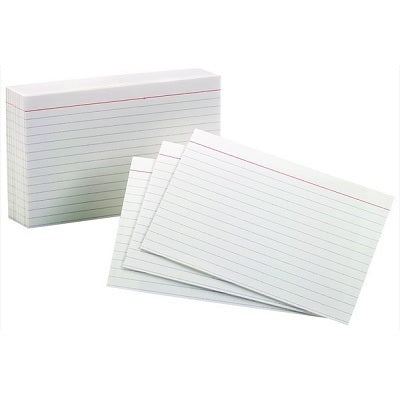 Index Cards-4X6 Ruled 1 Side, White 100/Pack - 41