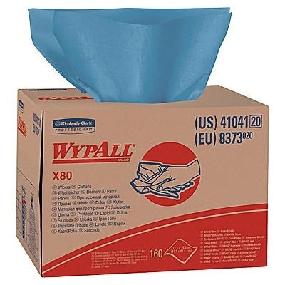 Cleaning Wipes-Wypall X80 Reinforced Wipes, Blue 160/Bx - 41041