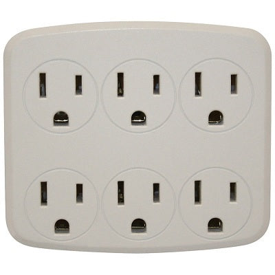 Wall Tap-6 Outlet, White - 41196