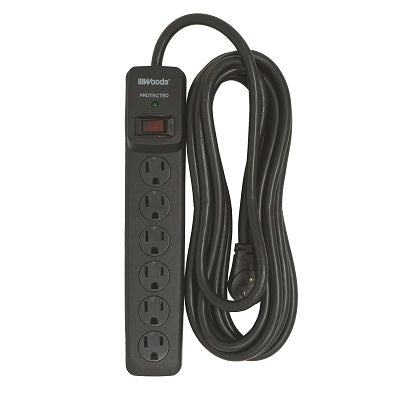 Surge Protector-6 Outlet 1180 Joules, Black - 41515