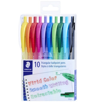 Pen-Retractable, Triplus Ballpoint Assorted 10/Pk - 4230TB10