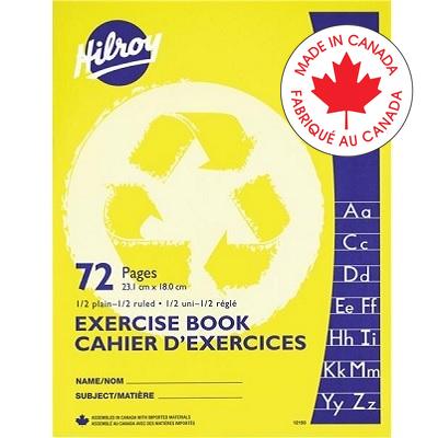 Exercise Book-Stitched 9-1/8X7-1/8 1/2 Ruled, 1/2 Plain - 43100-12150