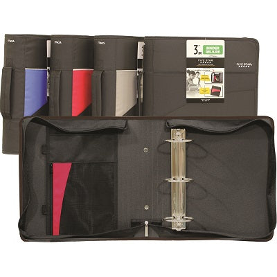 Binder-Zippered, Five Star, 3" D-Ring, Assorted Colours - 43100-28018