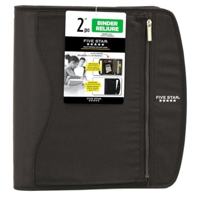 Binder-Zipper, Five Star 2" D-Ring, Black - 43100-66352