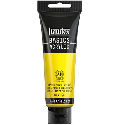 Paint-Acrylic Liquitex Basics 250Ml Cadmium Yellow Light Hue - 4385160